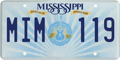 MS license plate MIM119