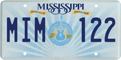 MS license plate MIM122
