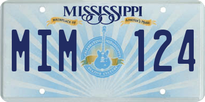 MS license plate MIM124