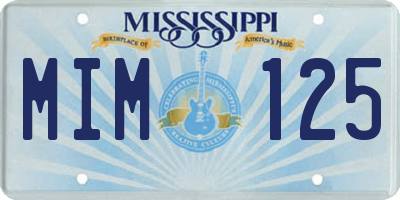 MS license plate MIM125