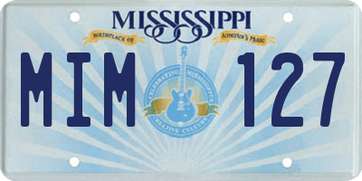 MS license plate MIM127