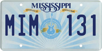 MS license plate MIM131
