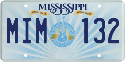 MS license plate MIM132