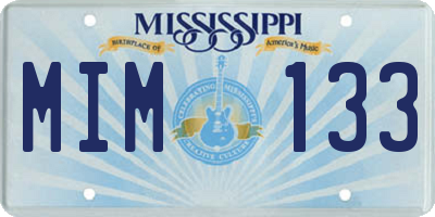 MS license plate MIM133