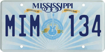 MS license plate MIM134
