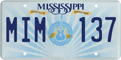 MS license plate MIM137