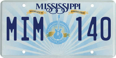 MS license plate MIM140