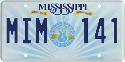 MS license plate MIM141
