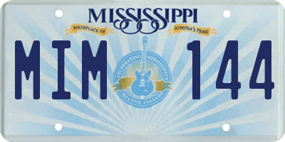 MS license plate MIM144