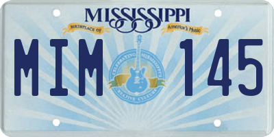 MS license plate MIM145