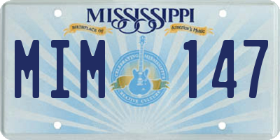 MS license plate MIM147
