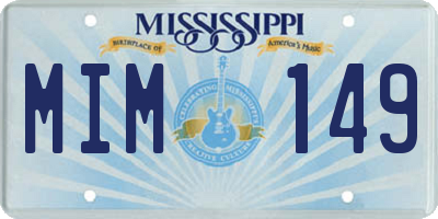 MS license plate MIM149