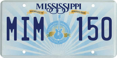 MS license plate MIM150