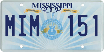 MS license plate MIM151
