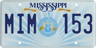 MS license plate MIM153