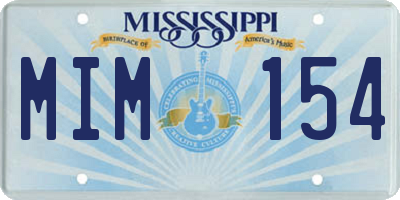 MS license plate MIM154