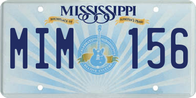 MS license plate MIM156