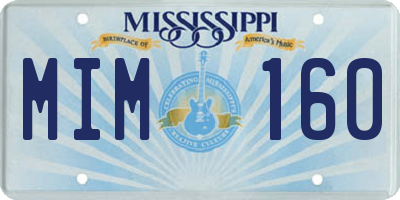 MS license plate MIM160