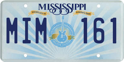 MS license plate MIM161