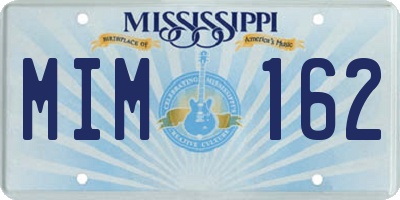 MS license plate MIM162