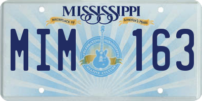 MS license plate MIM163
