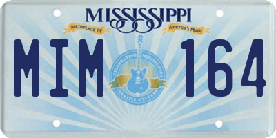 MS license plate MIM164
