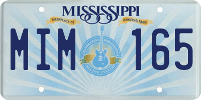 MS license plate MIM165