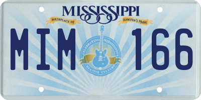 MS license plate MIM166