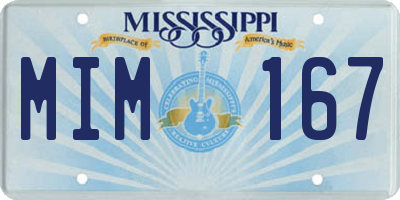 MS license plate MIM167