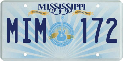 MS license plate MIM172