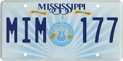 MS license plate MIM177