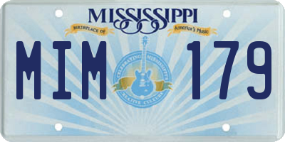 MS license plate MIM179