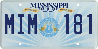 MS license plate MIM181