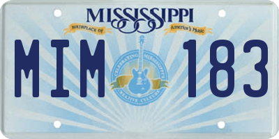 MS license plate MIM183