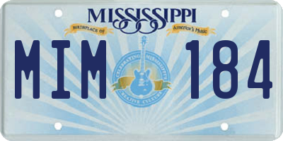 MS license plate MIM184