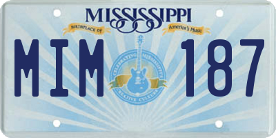 MS license plate MIM187