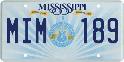 MS license plate MIM189