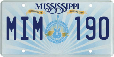 MS license plate MIM190