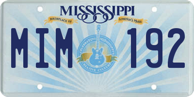 MS license plate MIM192