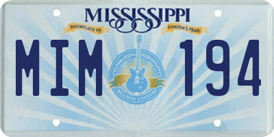 MS license plate MIM194