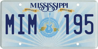 MS license plate MIM195
