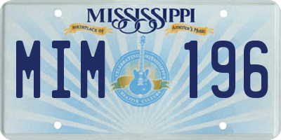 MS license plate MIM196