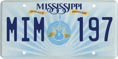 MS license plate MIM197