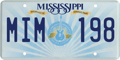 MS license plate MIM198