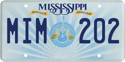 MS license plate MIM202