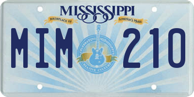 MS license plate MIM210