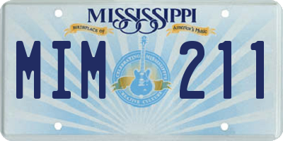 MS license plate MIM211