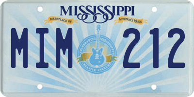 MS license plate MIM212