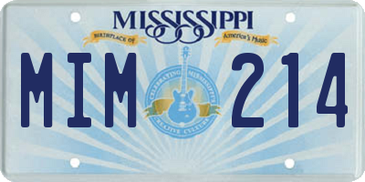 MS license plate MIM214