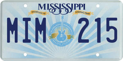 MS license plate MIM215